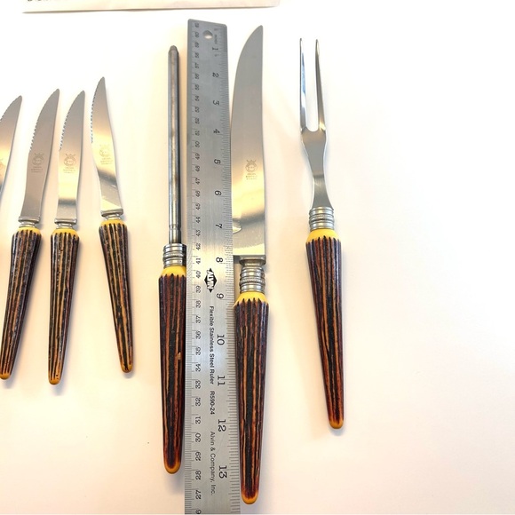 Crown Sheffield Stainless Steel Bakelite Antler Handled Steak Meat Knife… - Picture 11 of 13